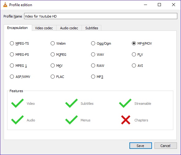VLC Profile Encapsulation